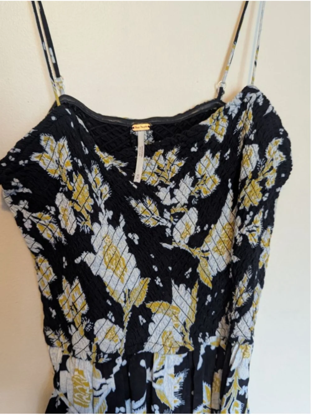 Women's Free People Black & Yellow Floral Maxi Dress M